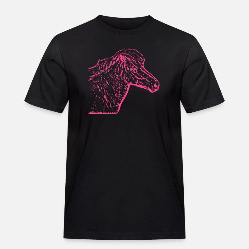 Pferd rosa pink - Männer Workwear T-Shirt - Schwarz