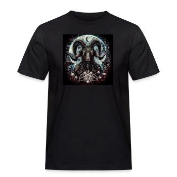 Ziegenbock - Männer Workwear T-Shirt - Schwarz - Vorne - AI Model Male 178 light (178cm)