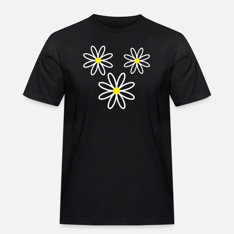 Gänseblümchen Blume - Männer Workwear T-Shirt - Schwarz
