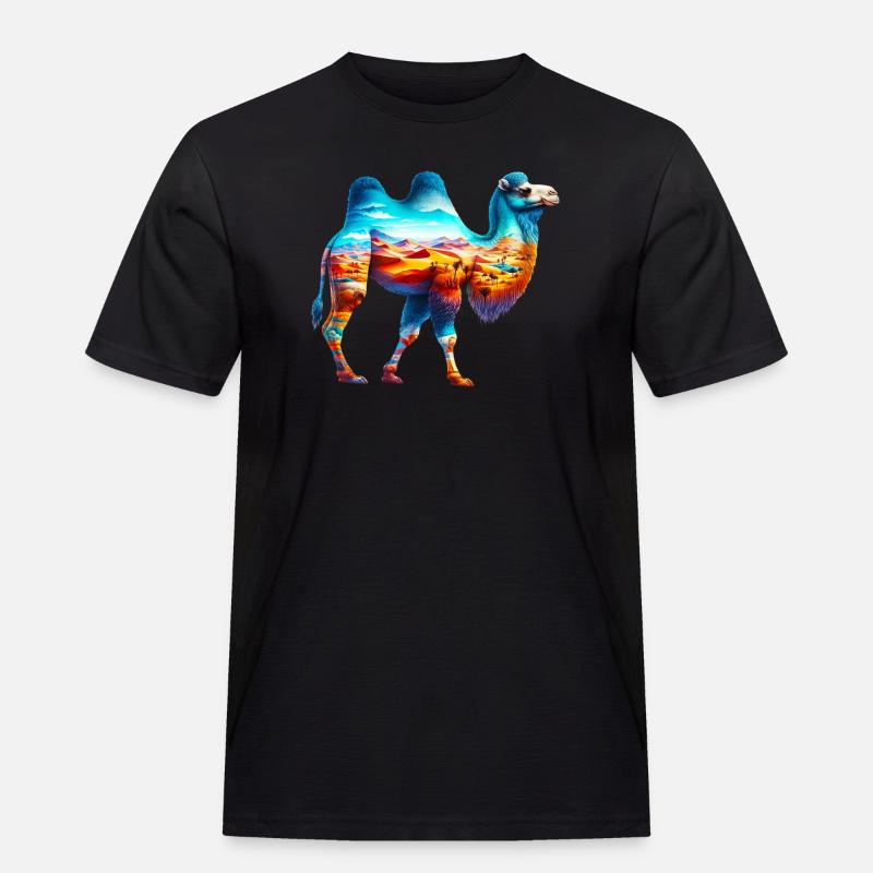 Kamel - Männer Workwear T-Shirt - Schwarz