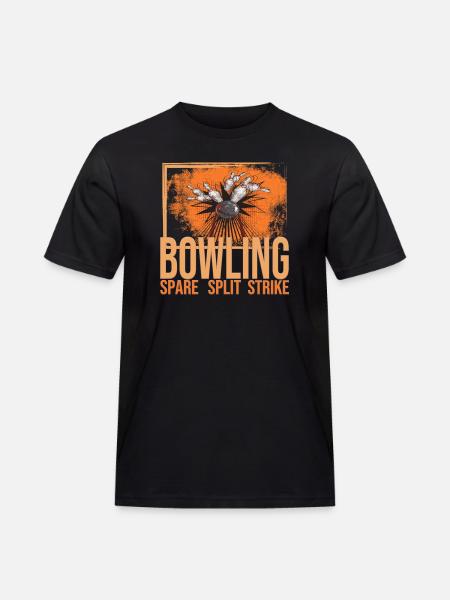 Bowling - Spare - Split - Strike - Männer Workwear T-Shirt - Schwarz