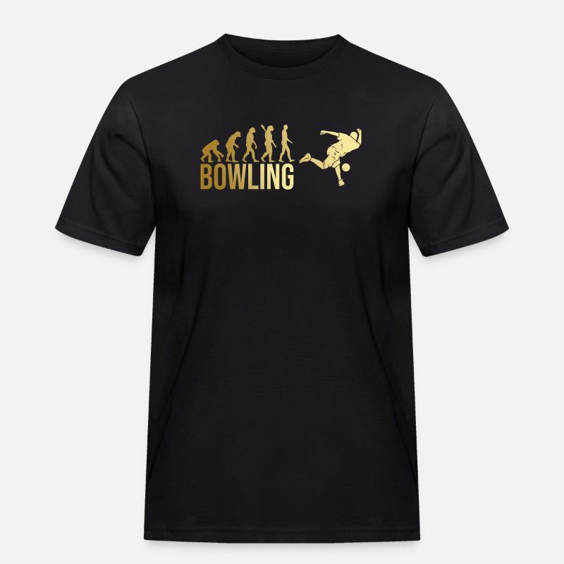Evolution Bowling - Männer Workwear T-Shirt - Schwarz