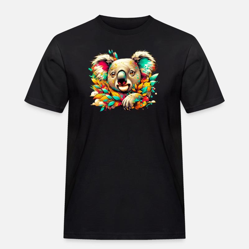 Koala - Männer Workwear T-Shirt - Schwarz