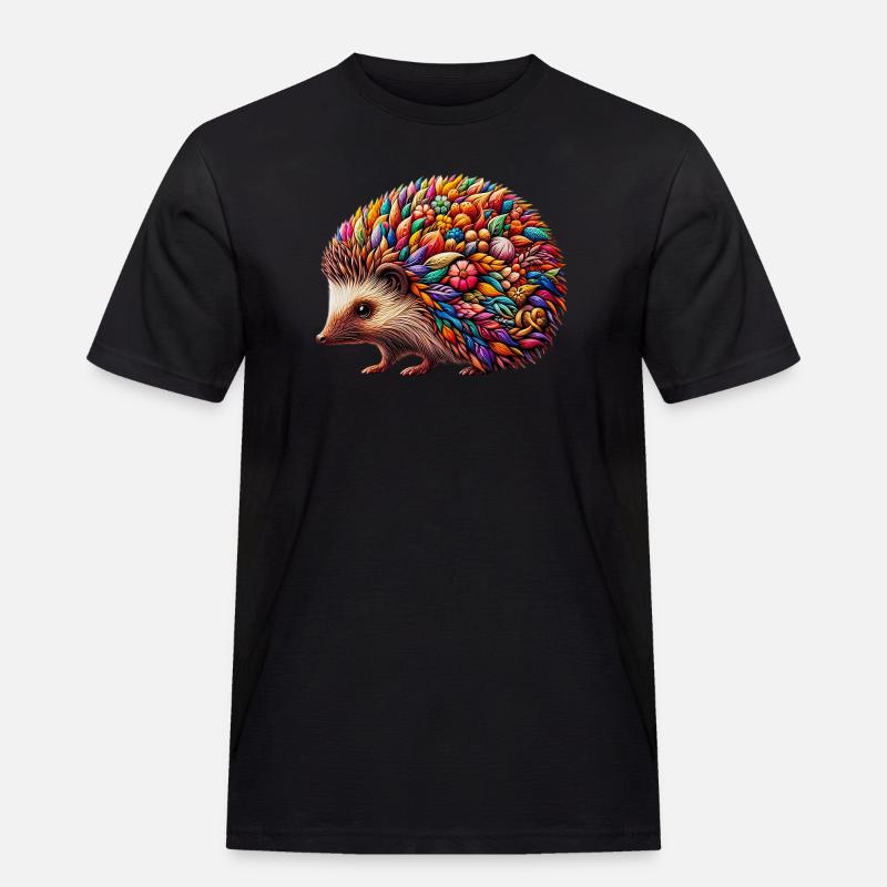 Igel - Männer Workwear T-Shirt - Schwarz
