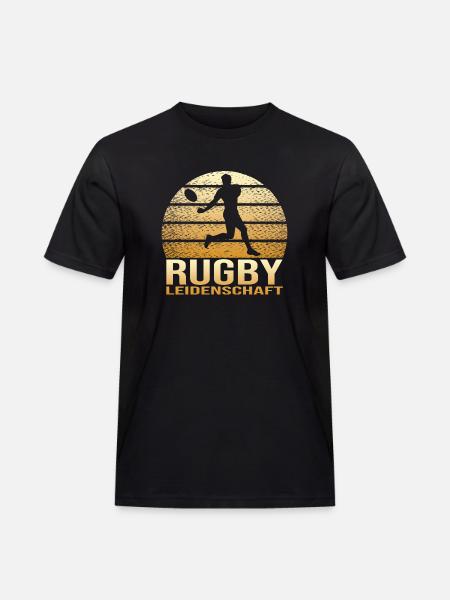 Rugby Leidenschaft - Männer Workwear T-Shirt - Schwarz