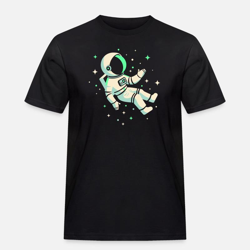 Astronaut - Männer Workwear T-Shirt - Schwarz