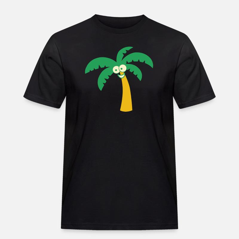 Palme - Männer Workwear T-Shirt - Schwarz