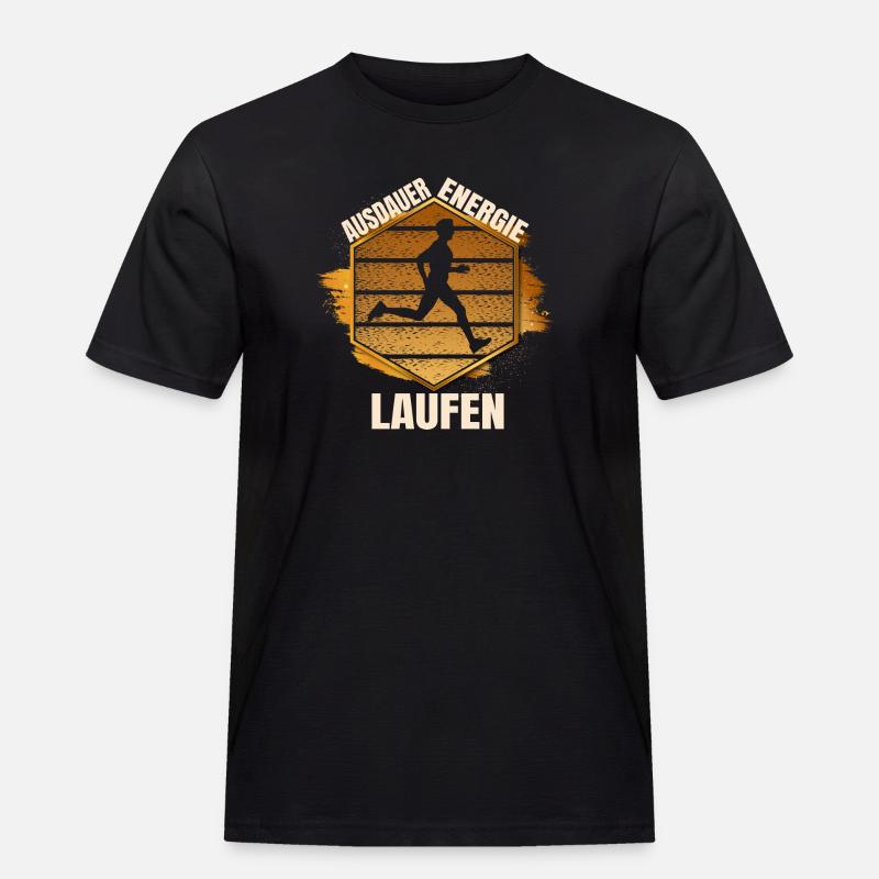 Ausdauer - Energie - Männer Workwear T-Shirt - Schwarz