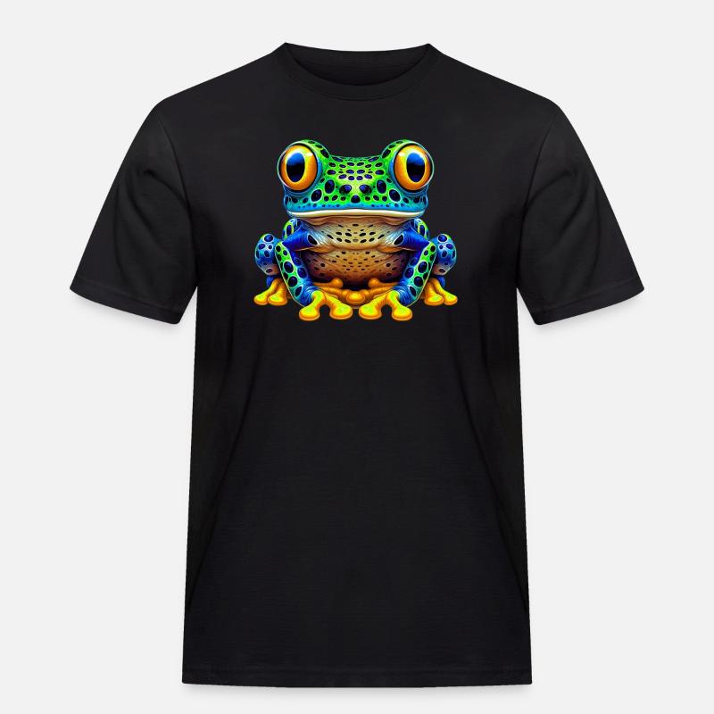 Frosch - Männer Workwear T-Shirt - Schwarz