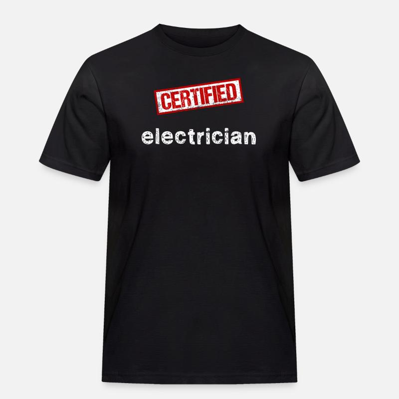 Elektriker - Männer Workwear T-Shirt - Schwarz