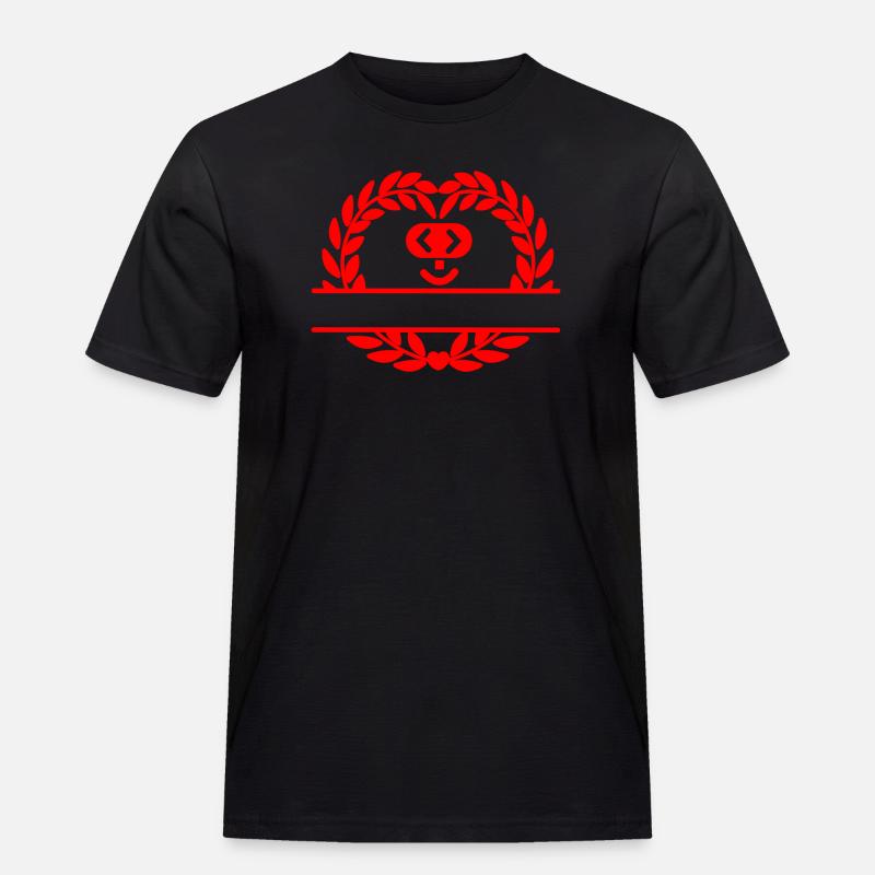 Code-Herz - Männer Workwear T-Shirt - Schwarz