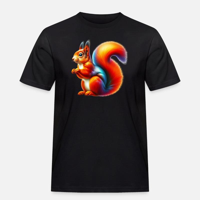 Eichhörnchen - Männer Workwear T-Shirt - Schwarz