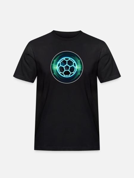 Futuristic Neon Football Logo - Men's Workwear T-Shirt - black