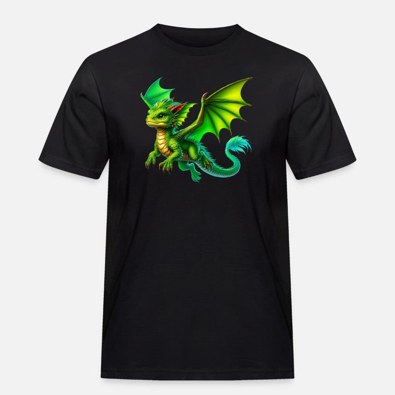 Drache - Männer Workwear T-Shirt - Schwarz