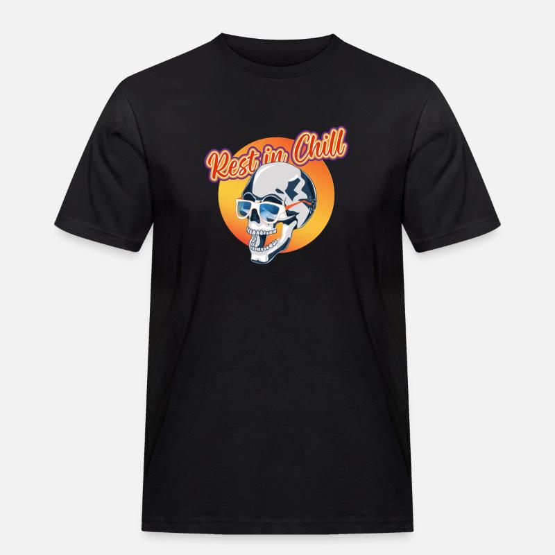 Rest in Chill Skull - Männer Workwear T-Shirt - Schwarz