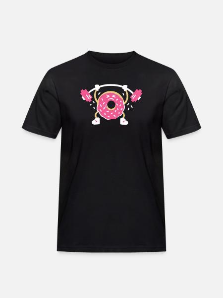 Donut Gewichtheber - Männer Workwear T-Shirt - Schwarz