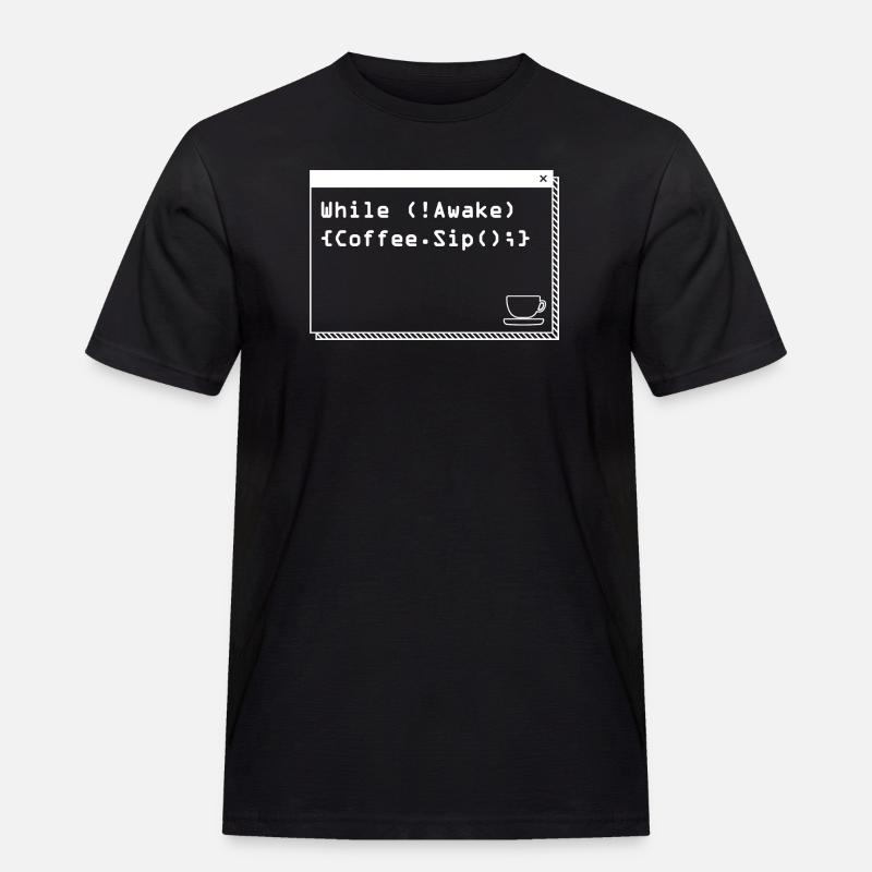 Aus Kaffee Code generieren Programmierer - Männer Workwear T-Shirt - Schwarz