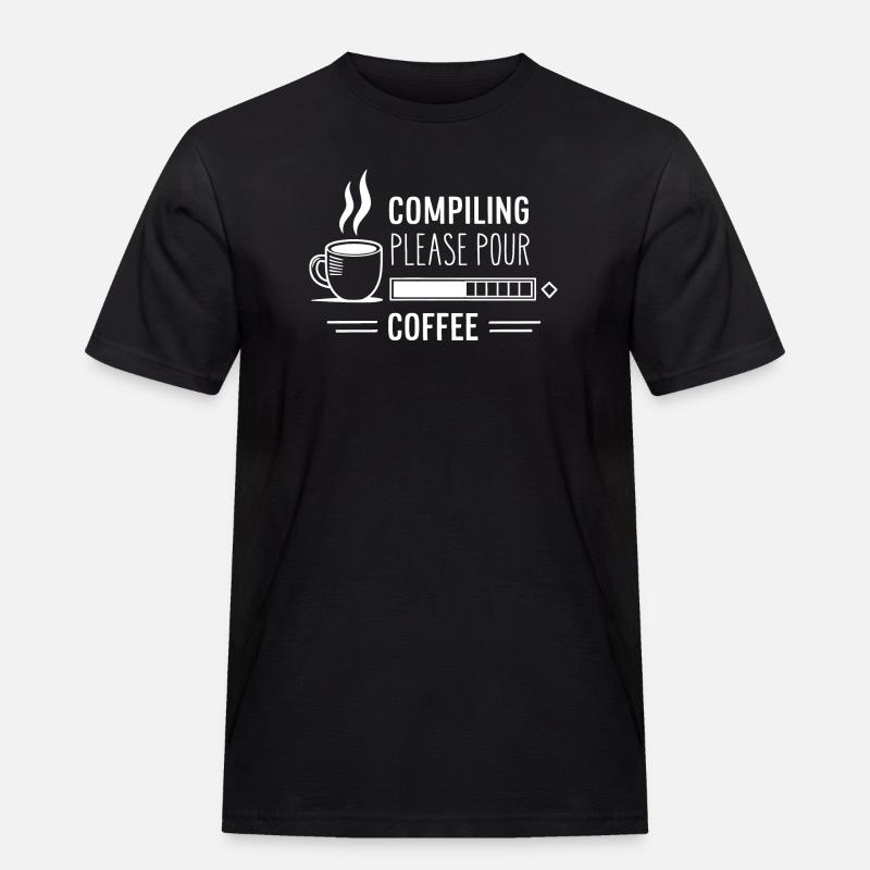 Programmers generate code from coffee - Men's Workwear T-Shirt - black