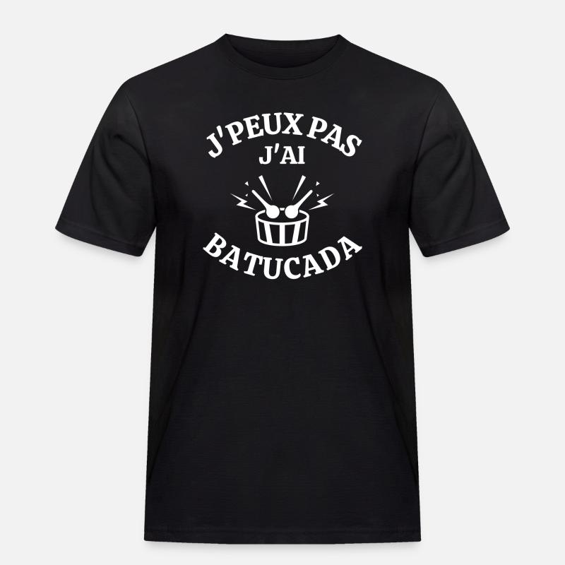 Batucada, Perkussion, Samba - Männer Workwear T-Shirt - Schwarz
