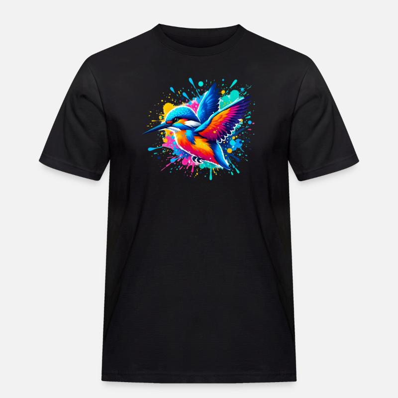 Eisvogel - Männer Workwear T-Shirt - Schwarz