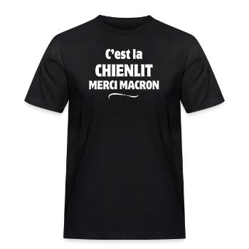 politicien, politique, voter - T-shirt Workwear homme - noir - Devant - AI Model Male 178 light (178cm)
