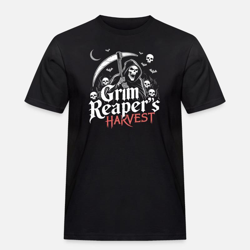 Düsterer Erntesensenmann - Männer Workwear T-Shirt - Schwarz