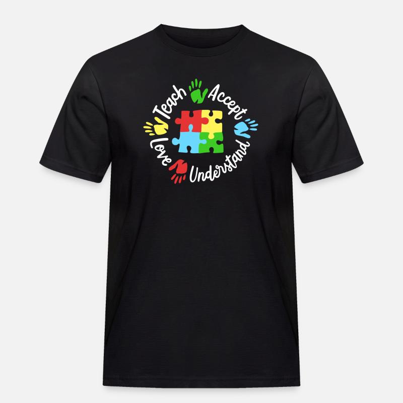 Autismus Bewusstsein Lehrer - Männer Workwear T-Shirt - Schwarz
