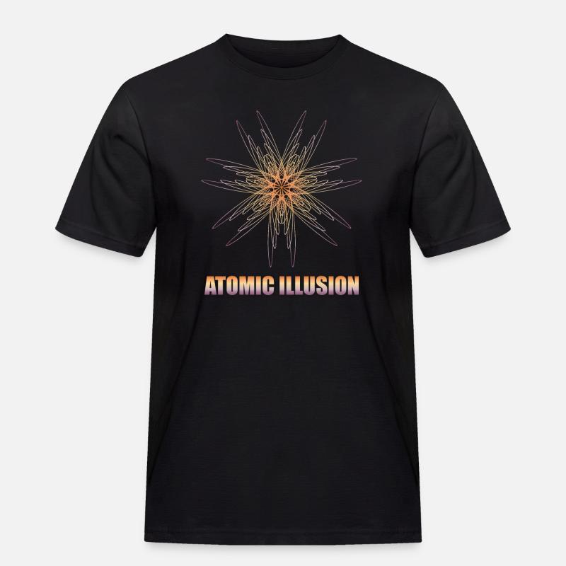 geometrical form ATOMIC ILLUSION - Männer Workwear T-Shirt - Schwarz