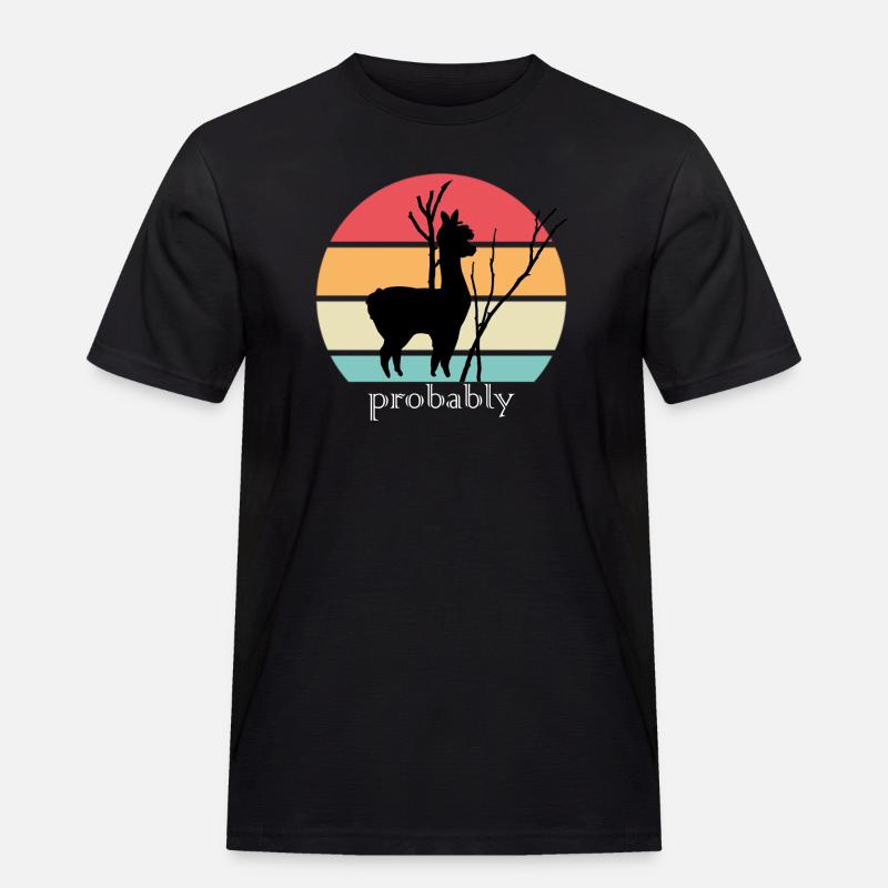 Alpaka - Männer Workwear T-Shirt - Schwarz