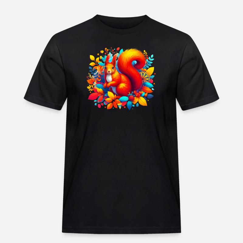 Eichhörnchen - Männer Workwear T-Shirt - Schwarz