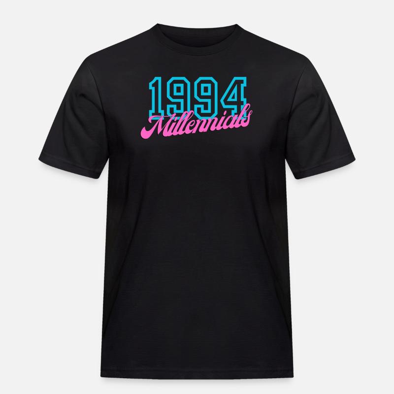 1994 Millennials Retro Datum Design - Männer Workwear T-Shirt - Schwarz
