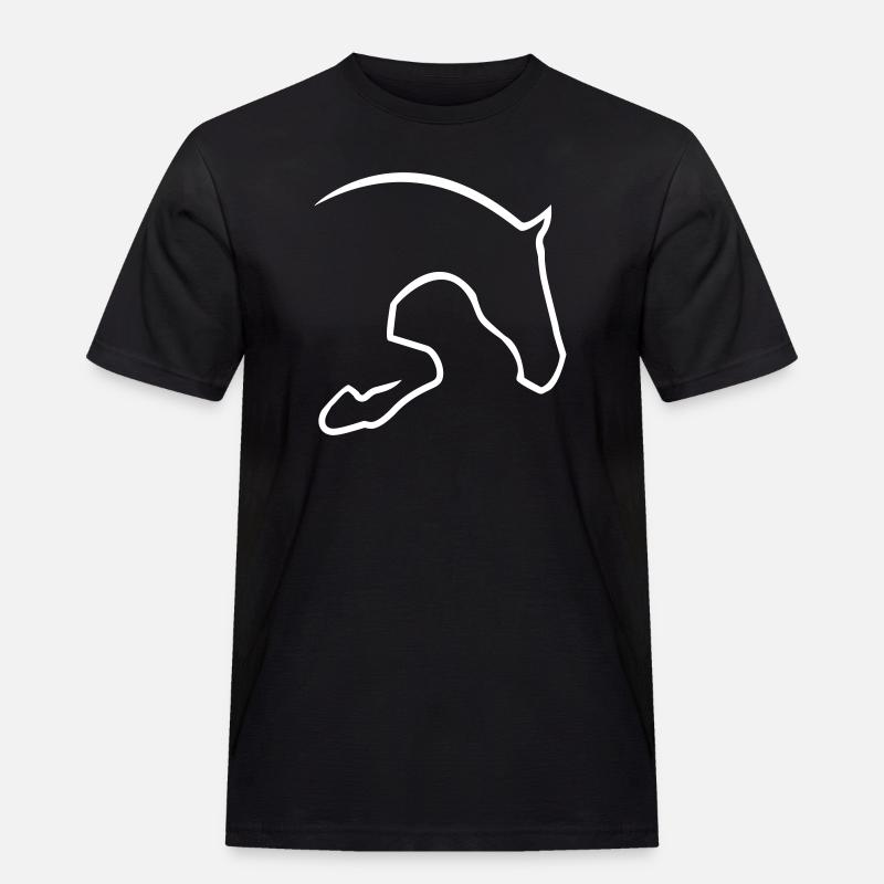 Springpferd - Männer Workwear T-Shirt - Schwarz