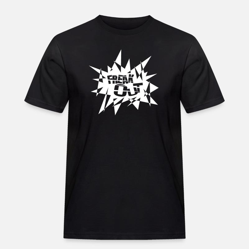 Kantiger Explosionsburst Text - Männer Workwear T-Shirt - Schwarz
