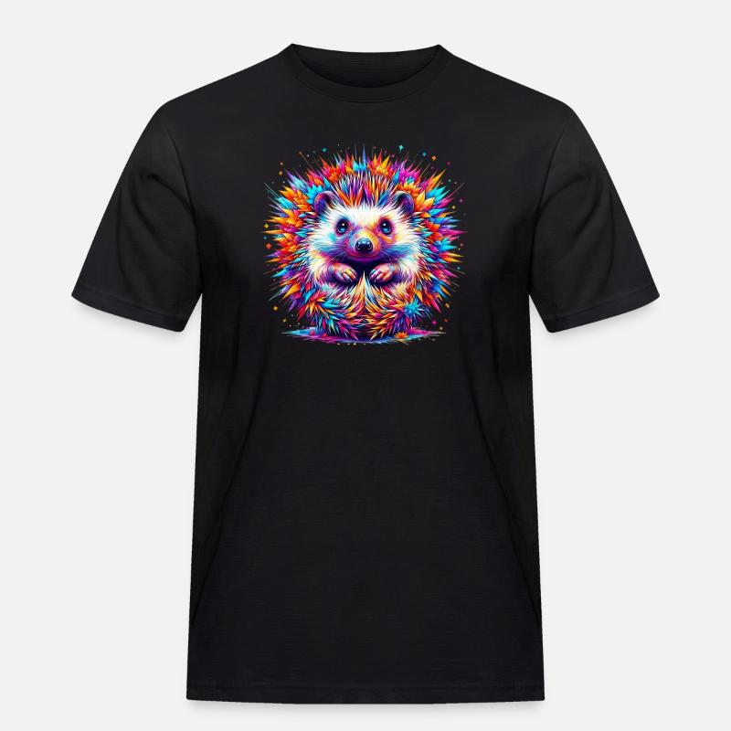 Igel - Männer Workwear T-Shirt - Schwarz