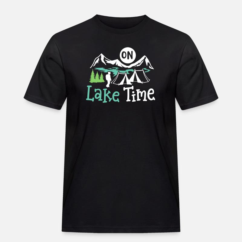 See Camping Zelten - Männer Workwear T-Shirt - Schwarz
