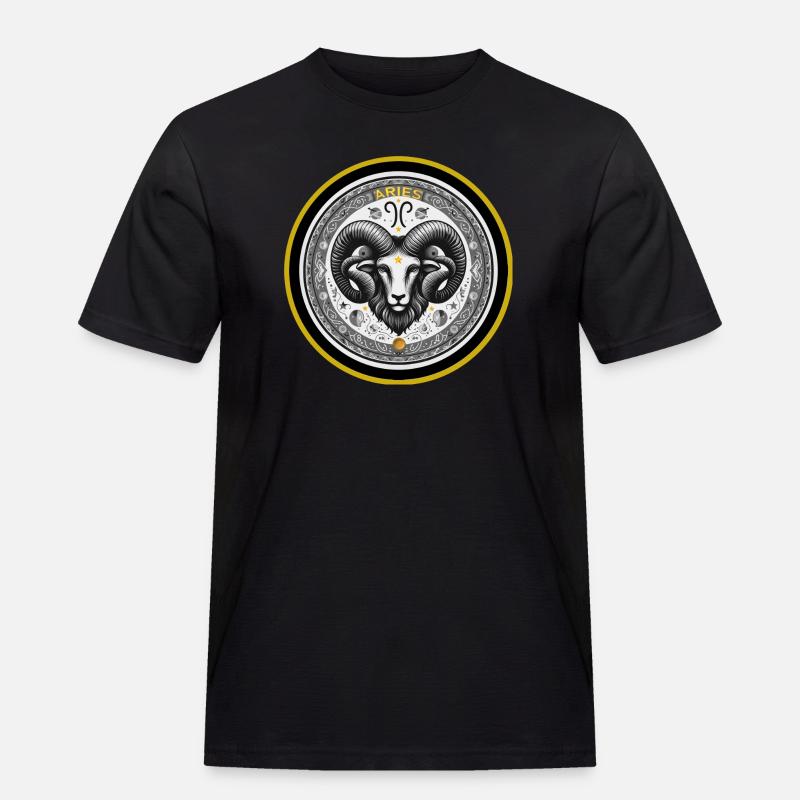 Widder Zodiac Sternzeichen Widder Ornament - Männer Workwear T-Shirt - Schwarz
