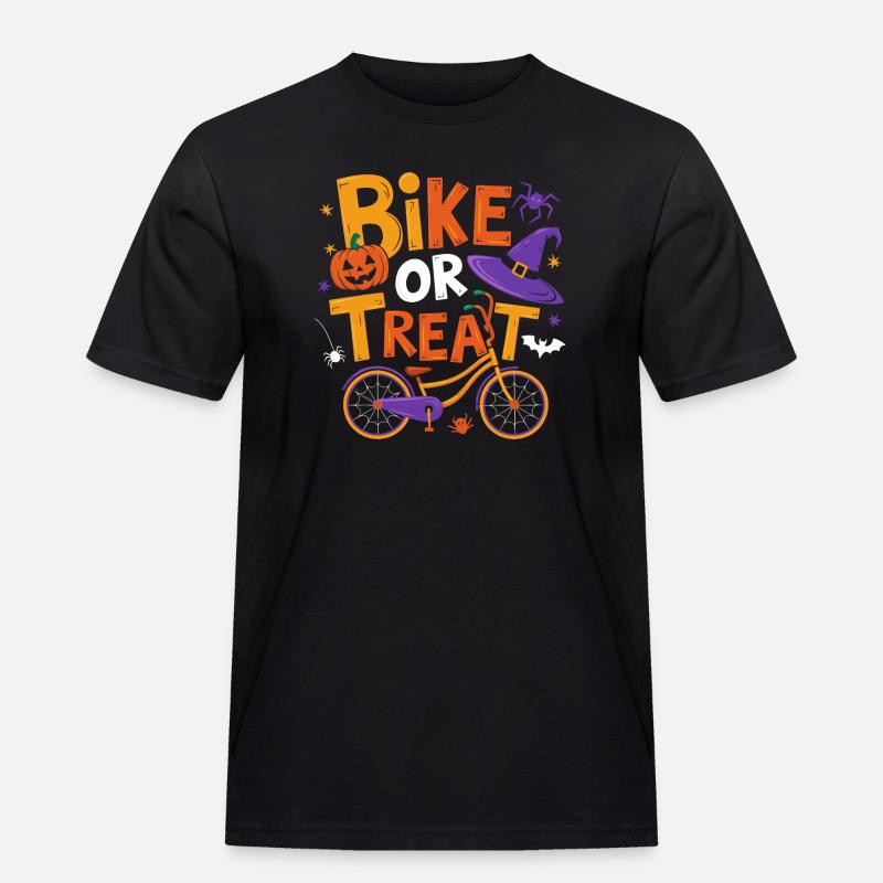 Halloween-Fahrrad oder Leckerli-Illustration - Männer Workwear T-Shirt - Schwarz