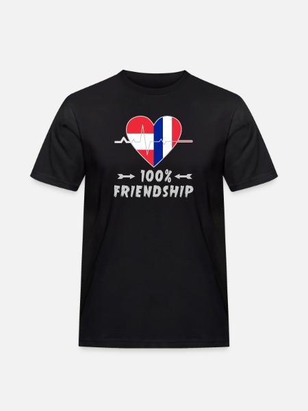 Austria and France 100% friendship - Men's Workwear T-Shirt - black