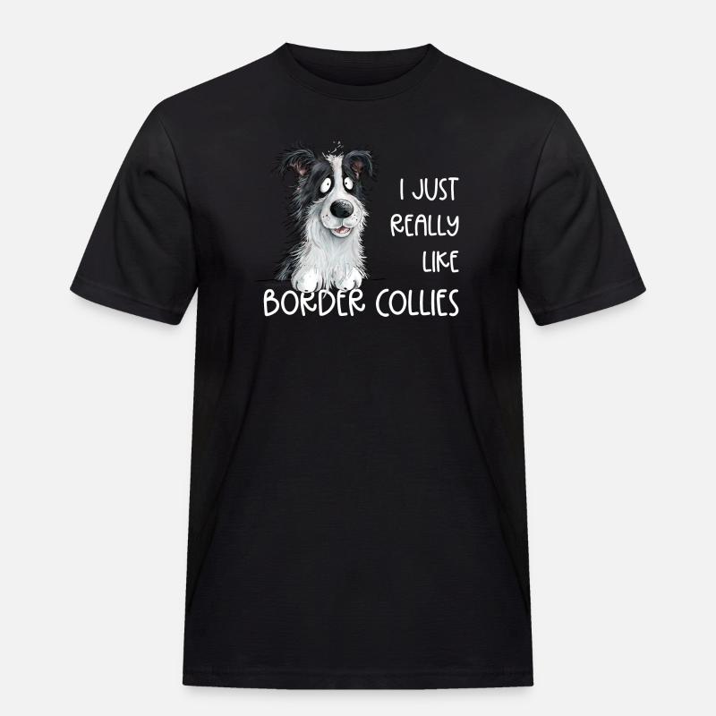 Drolliger Border Collie Hund Spruch - Männer Workwear T-Shirt - Schwarz