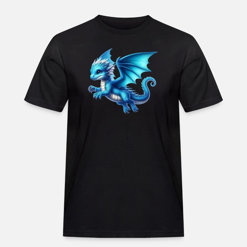 Drache - Männer Workwear T-Shirt - Schwarz