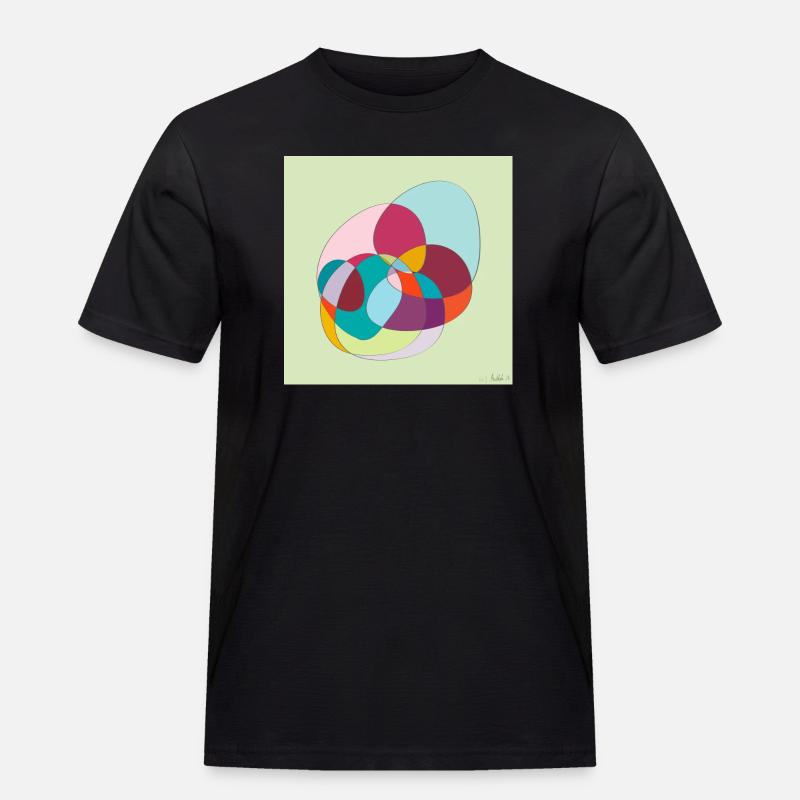 Verschlungene Farbübergänge - Männer Workwear T-Shirt - Schwarz