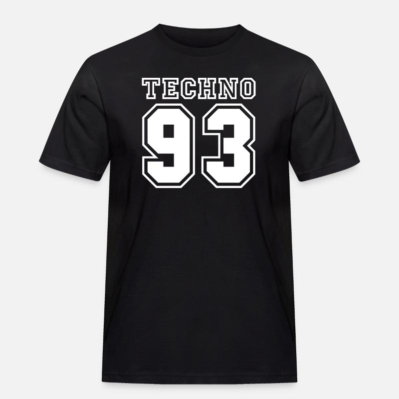 TECHNO 93 - Männer Workwear T-Shirt - Schwarz