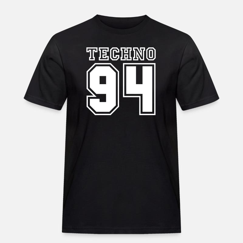 TECHNO 94 - Männer Workwear T-Shirt - Schwarz