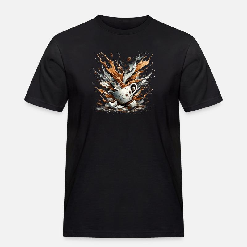 Explodierter Kaffee - 100 % Koffein - Männer Workwear T-Shirt - Schwarz