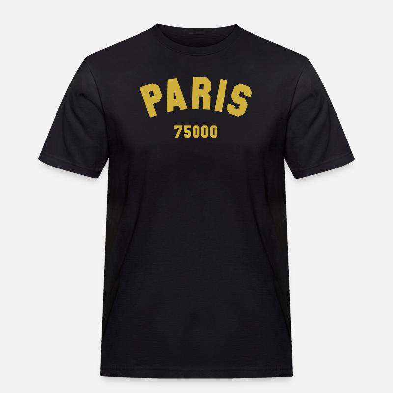 PARIS Postal code - Männer Workwear T-Shirt - Schwarz