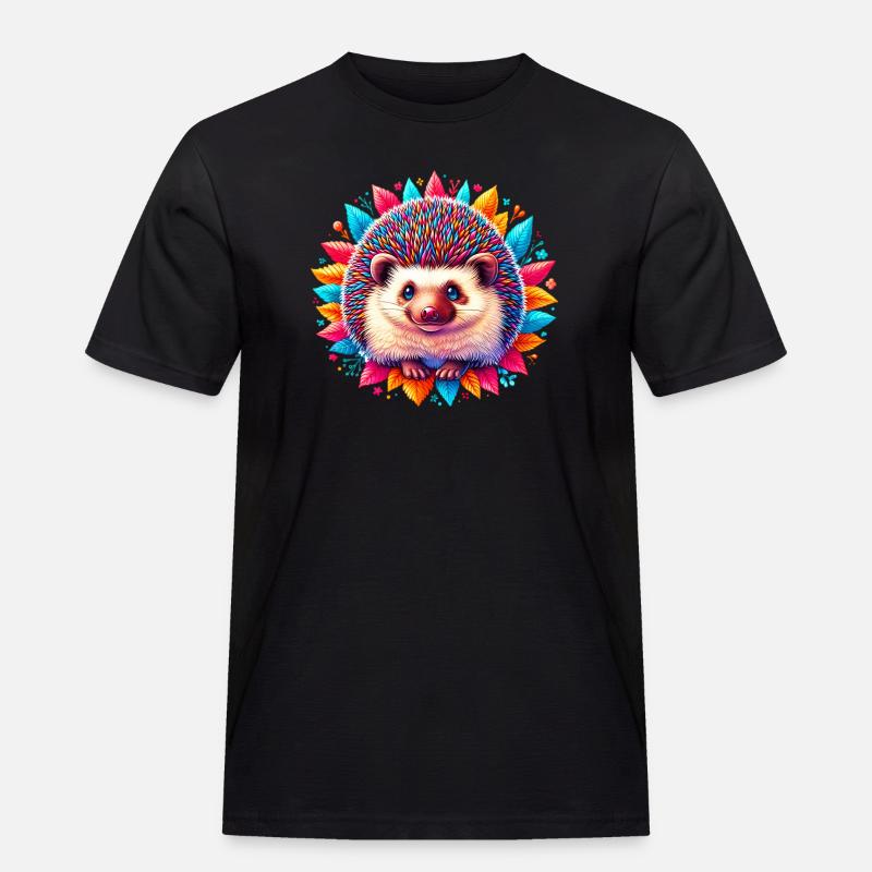 Igel - Männer Workwear T-Shirt - Schwarz