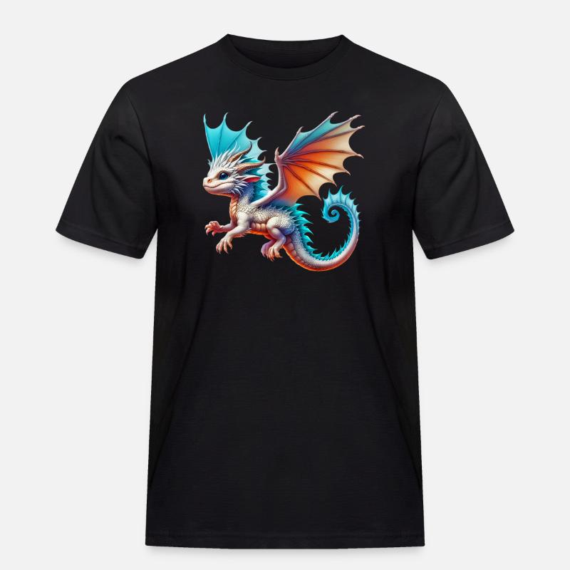 Drache - Männer Workwear T-Shirt - Schwarz