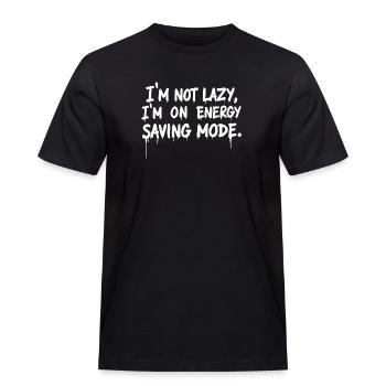 Ich bin nicht faul, ich bin im Energiesparmodus - Männer Workwear T-Shirt - Schwarz - Vorne - AI Model Male 178 light (178cm)