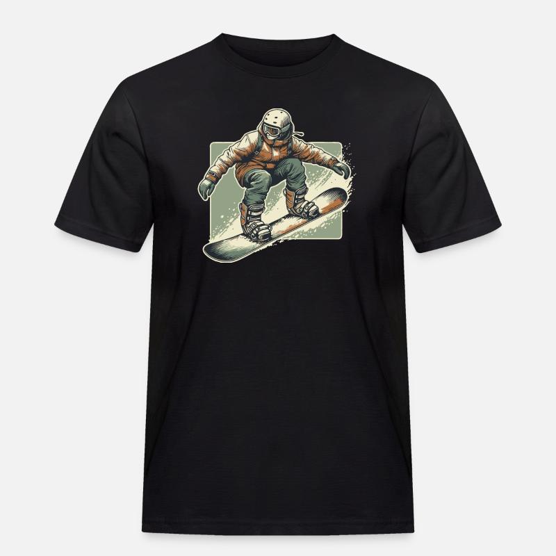 Snowboarder - Männer Workwear T-Shirt - Schwarz