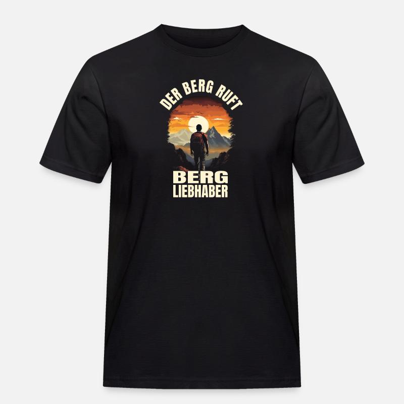 Der Berg ruft - Männer Workwear T-Shirt - Schwarz